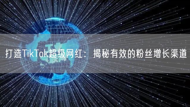 打造TikTok超级网红：揭秘有效的粉丝增长渠道