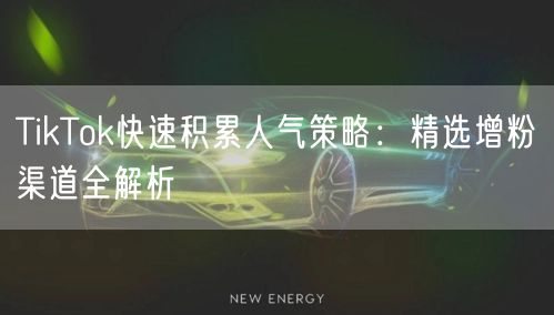 TikTok快速积累人气策略：精选增粉渠道全解析