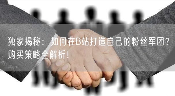 独家揭秘：如何在B站打造自己的粉丝军团？购买策略全解析！