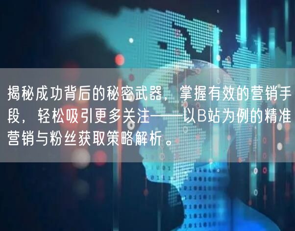 揭秘成功背后的秘密武器，掌握有效的营销手段，轻松吸引更多关注——以B站为例的精准