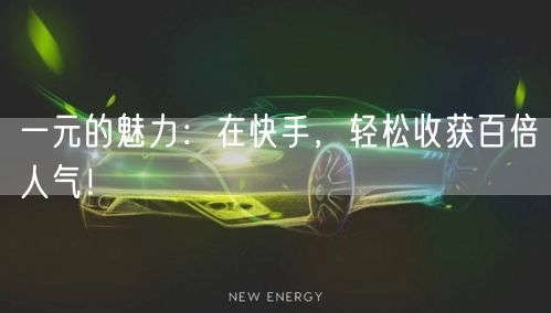 一元的魅力：在快手，轻松收获百倍人气！