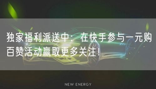 独家福利派送中：在快手参与一元购百赞活动赢取更多关注！