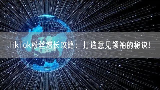 TikTok粉丝增长攻略：打造意见领袖的秘诀！