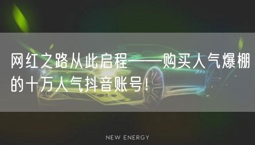 网红之路从此启程——购买人气爆棚的十万人气抖音账号！