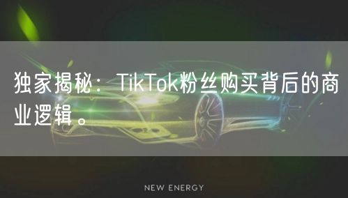 独家揭秘：TikTok粉丝购买背后的商业逻辑。