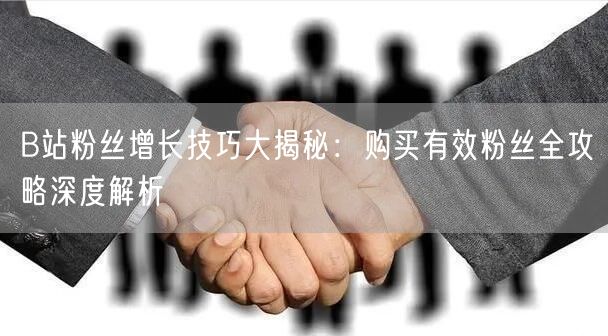 B站粉丝增长技巧大揭秘：购买有效粉丝全攻略深度解析