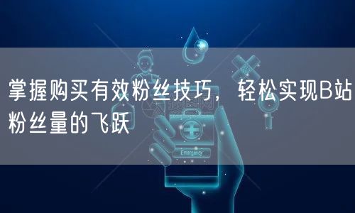 掌握购买有效粉丝技巧，轻松实现B站粉丝量的飞跃