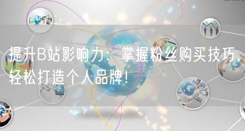 提升B站影响力：掌握粉丝购买技巧，轻松打造个人品牌！
