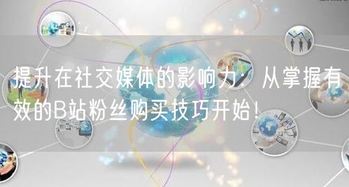 提升在社交媒体的影响力：从掌握有效的B站粉丝购买技巧开始！