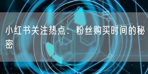 小红书关注热点：粉丝购买时间的秘密