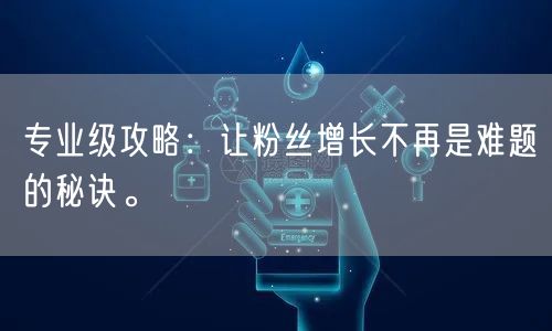 专业级攻略：让粉丝增长不再是难题的秘诀。