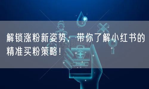 解锁涨粉新姿势，带你了解小红书的精准买粉策略！