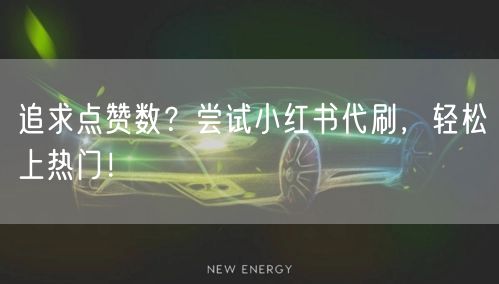 追求点赞数？尝试小红书代刷，轻松上热门！
