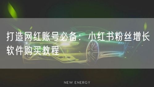 打造网红账号必备：小红书粉丝增长软件购买教程