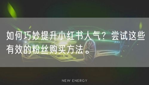 如何巧妙提升小红书人气？尝试这些有效的粉丝购买方法。